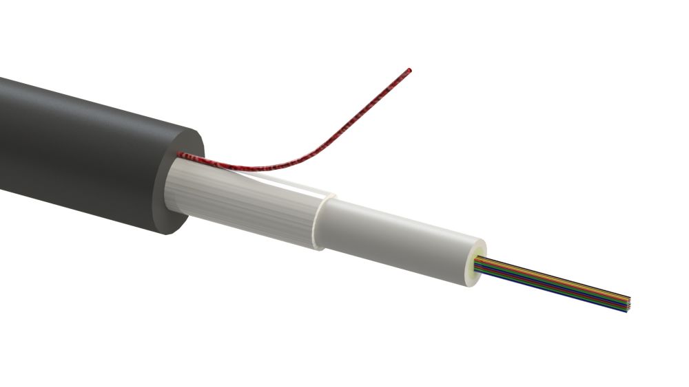 Câble fibre à enterrement direct 1x2 monomode G657A1 gaine PEHD orange gel  hydrophobe (Vendu au mètre)
