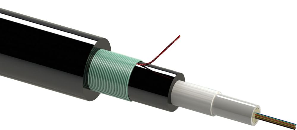 Central loose tube, double sheathed cable, CST-corrugated steel