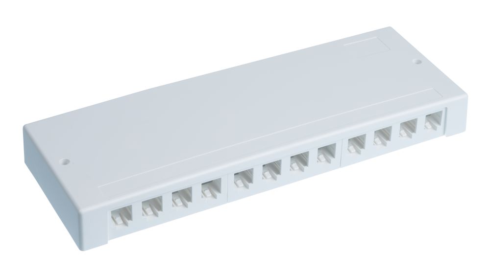 DA CU/FO コンパクトハウジング 310x110x40mm、12ポート、Cat.6A、ピュアホワイト - イーカタログ