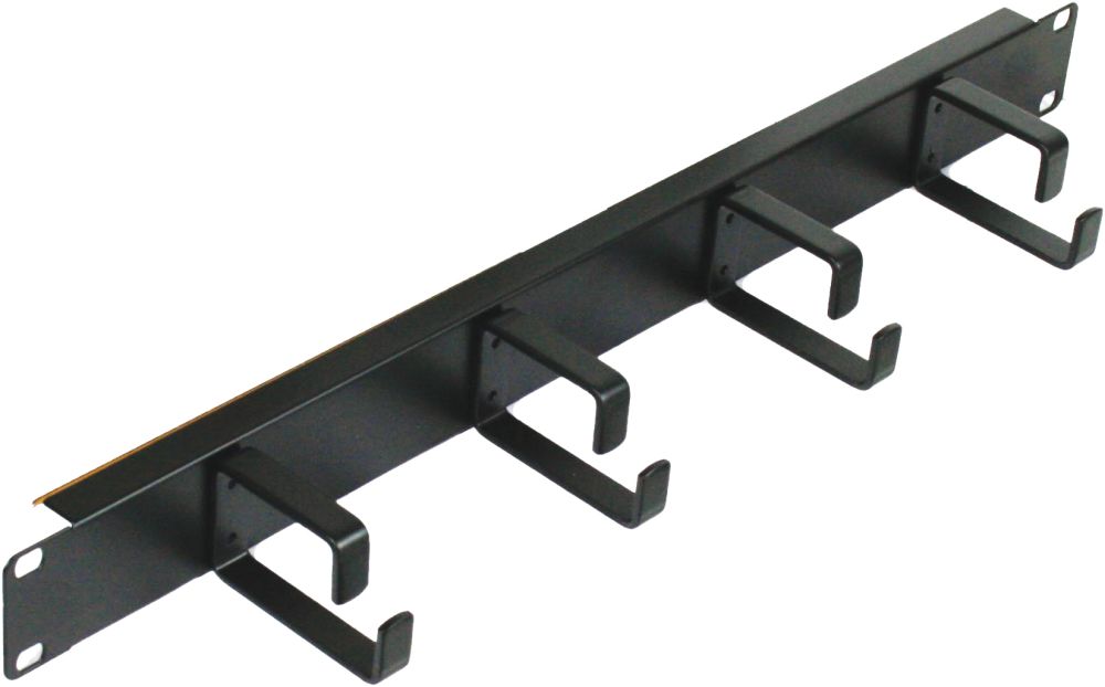 Guide cordons  métal 1U 4 anneaux 52/74 mm noir R&M R140080