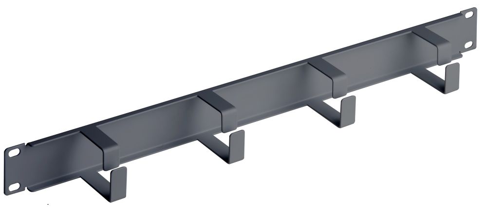 Guide cordons 19'' 1U - 4 anneaux métal Noir
