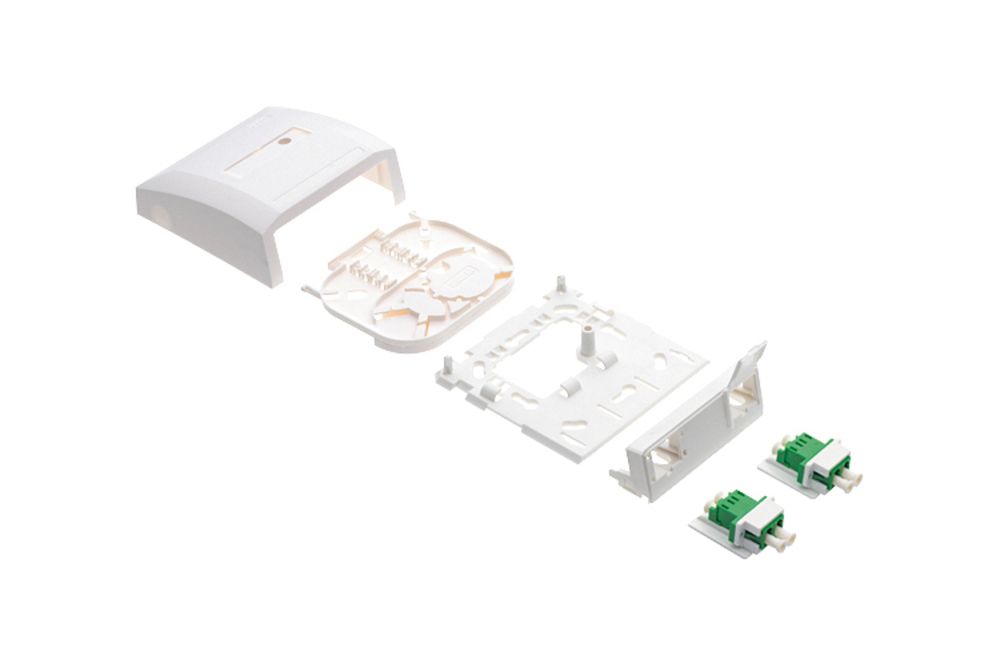 WM Hybrid Outlet, 2/2xLC-Duplex APC, green, ceramic