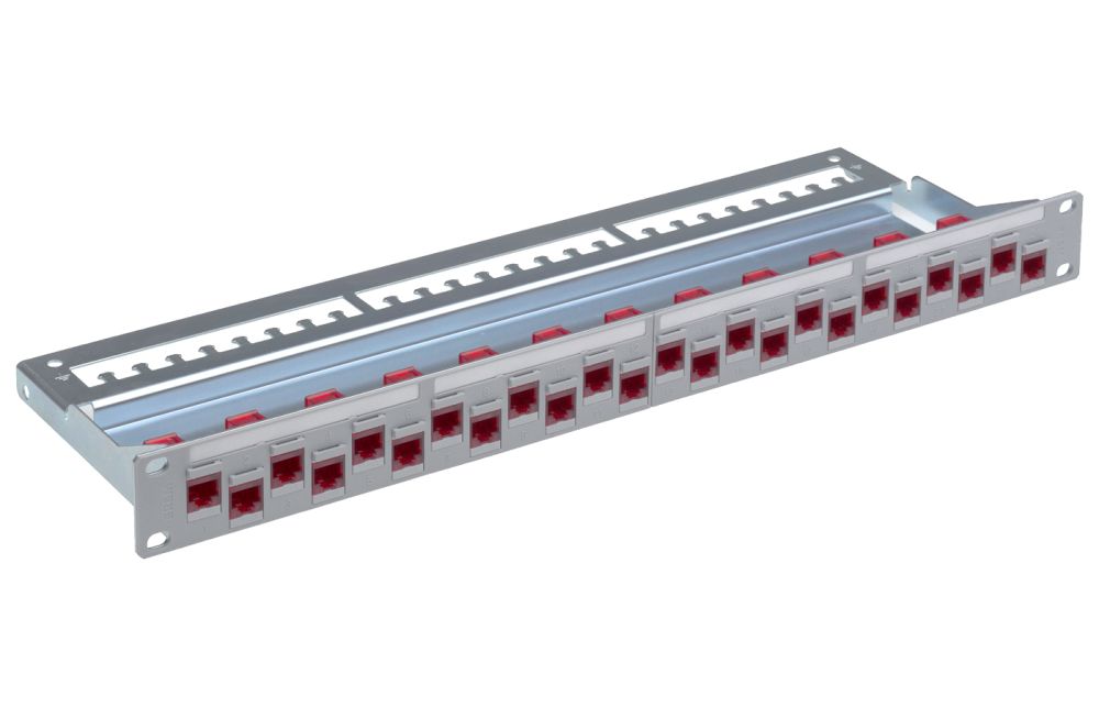 19 1U ST Patch Panel 24xRJ45/u, Cat.6A ISO,gr,fully pop.