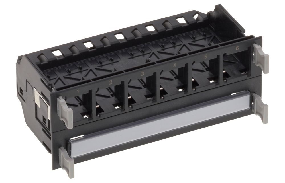 Connection Module Holder HD, 4x 6-port/s, C6A ISO blind,blk