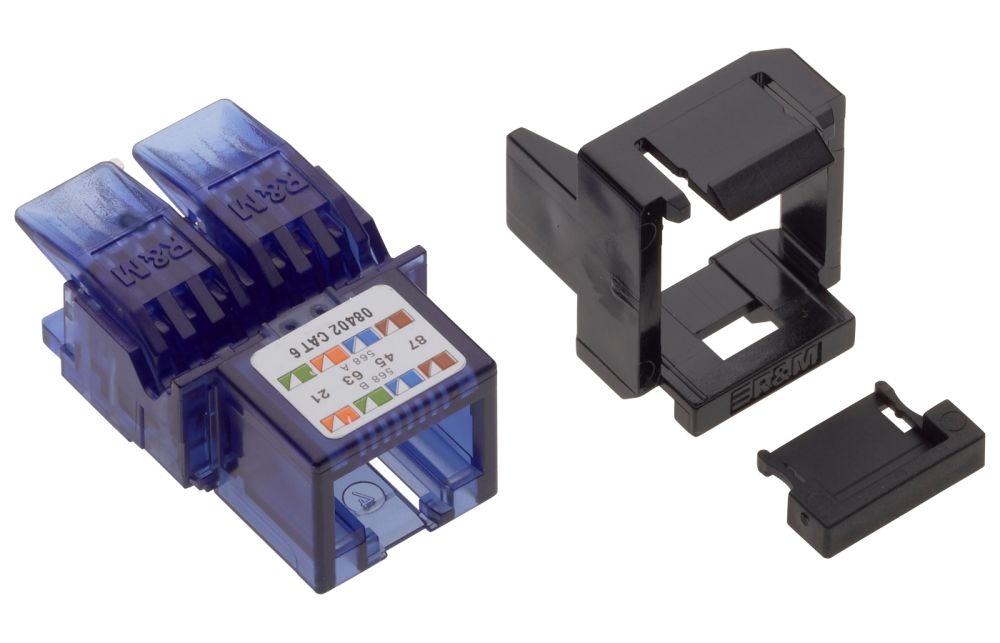 Connection Module Cat. 6, 1xRJ45/u, Snap-in, black, 24x - eCatalog