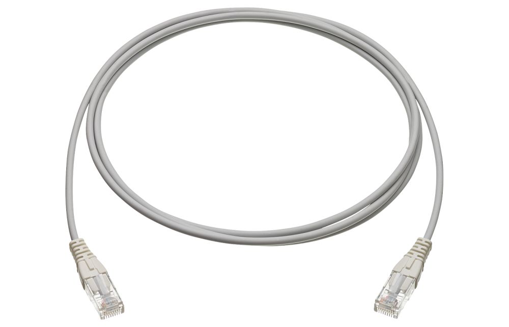 R&Mclassic Patch Cord, Cat. 6A (ISO), unshielded, gray, LSZH, TIA