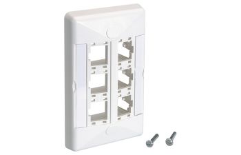 US Style Faceplate 72x117.5, 6x1-Port, pure white