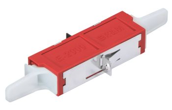 Adapter E-2000™ APC or PC, red, ceramic SM, B, screwable