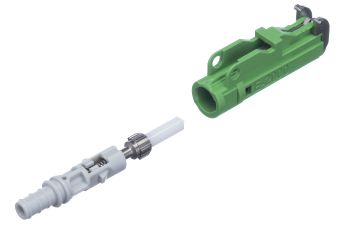 Connector E-2000™ APC, SM, white, 125.2 (+0.5/-0) µm