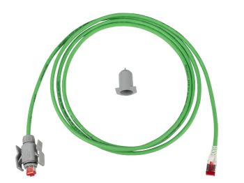 R&Mindustry Patch Cord, Cat. 6A, Shielded, Green, PUR, TIA 568A, Plug  RJ45, s,