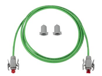 R&Mindustry Patch Cord, Cat. 6A, Shielded, Green, PUR, TIA 568A, Plug  RJ45 Type