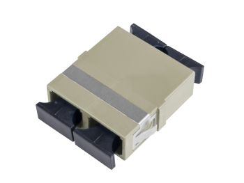 Adapter SC-Duplex PC, beige, ceramic MM, M, flangeless