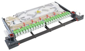 3/4U Ribbon Termination Unit RTU LE, Fiber entry left