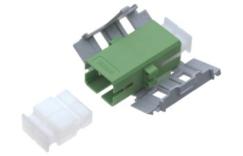Adapter SC-RJ APC, green, ceramic SM, C, Snap-in