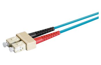 Patch Cord SC-Duplex PC, beige - LC-Duplex PC, beige/turquoise