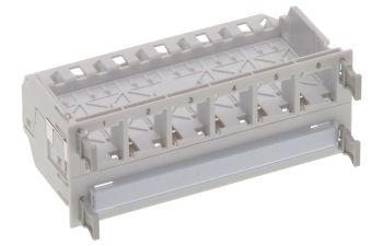Connection Module Holder HD, 4x 6-port/s, Cat. 6A with blind element, gray
