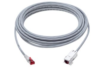 Consolidation Point Cable, Cat. 6A, Shielded, Gray, LSFRZH, TIA 568A,  Plug RJ45