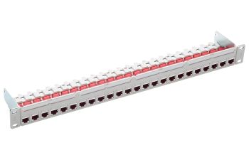 19" 1U PC Patch Panel 24xRJ45/s, Cat. 6<sub>A</sub>