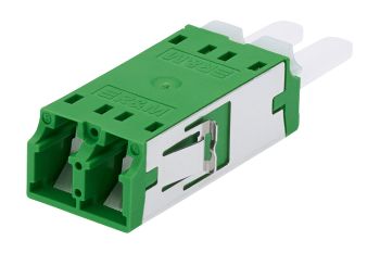 Adapter LC-Duplex APC, green, ceramic SM, C, flangeless