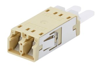 Adapter LC-Duplex PC, beige, ceramic MM, M, flangeless