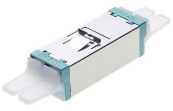 Adapter E-2000™-Compact PC, turquoise/aqua, ceramic MM, M, flangeless