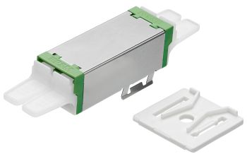 Adapter E-2000™-Compact APC, green, ceramic SM, B, support plate