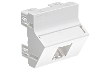 Angled Mounting Plate 45x45, 1-Port, pure white,DA