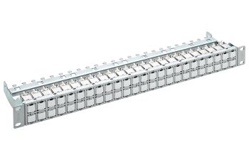 19'' 1U Patch Panel HD ELISO 48xRJ45/s, Cat. 6A EL, gray