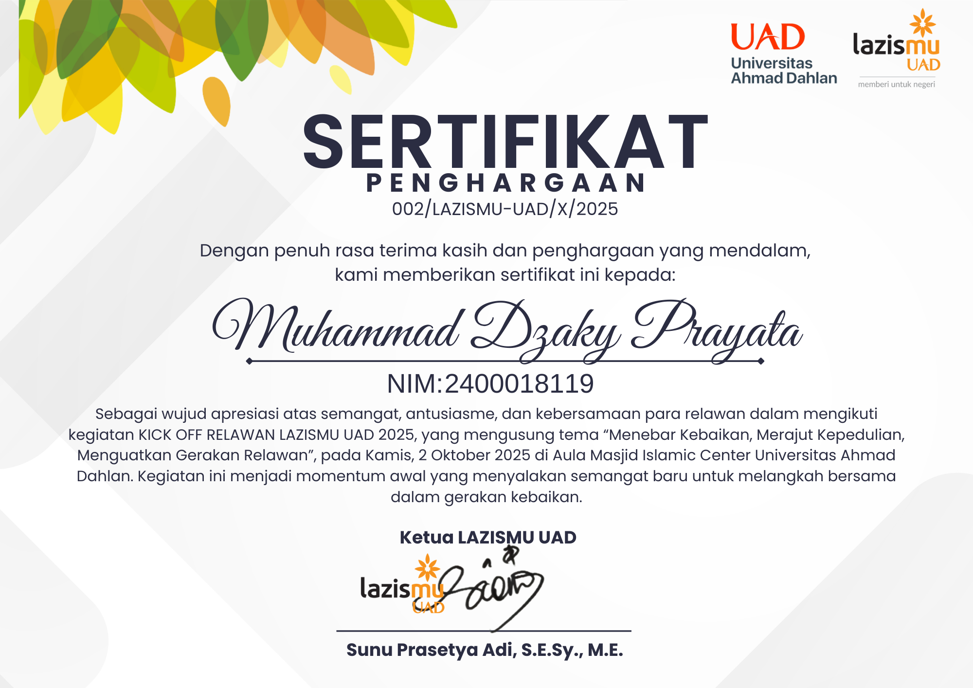 KIck Off Relawan LAZISMU 2025