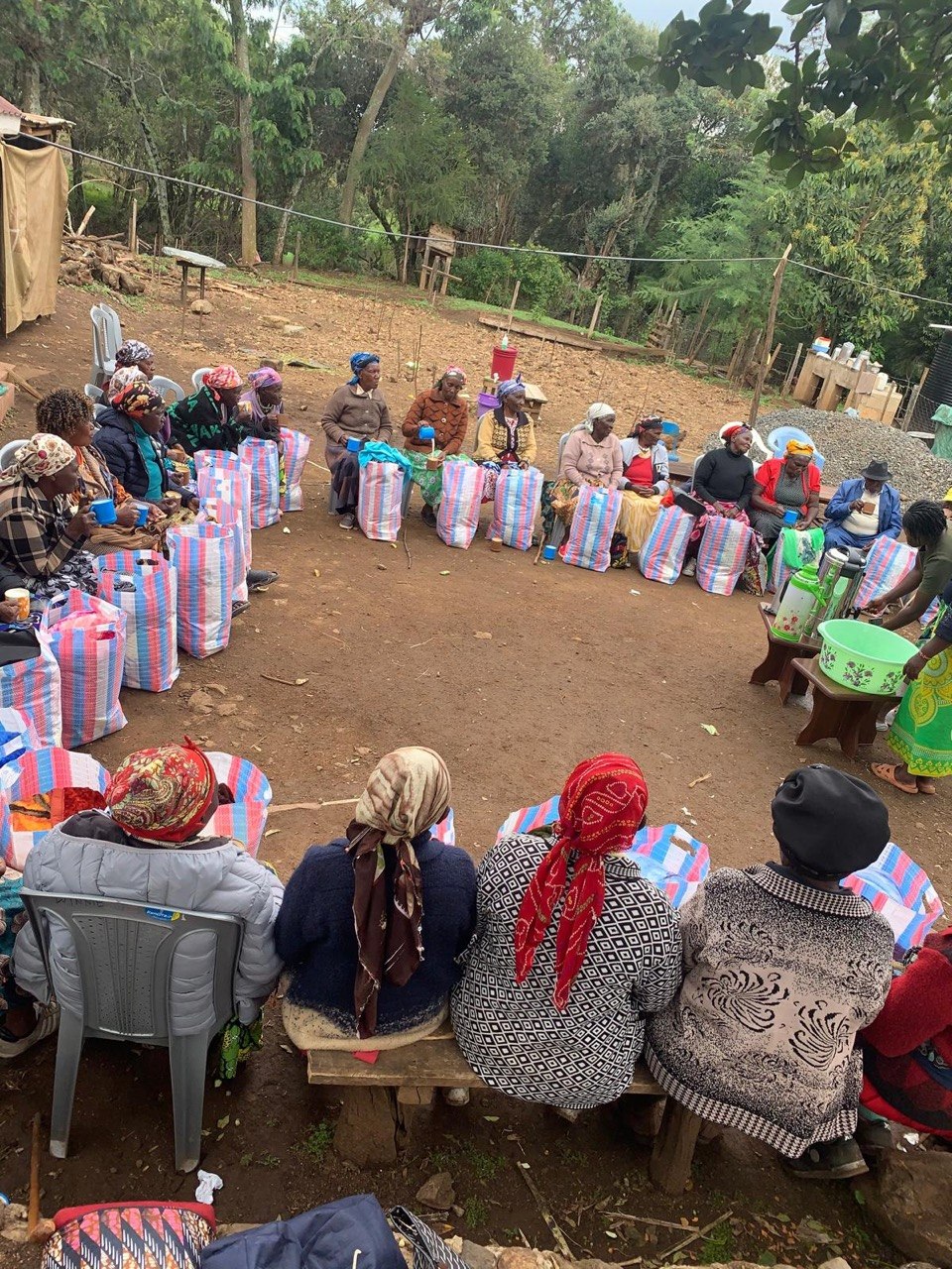 Circle Gathering with Gift Bags