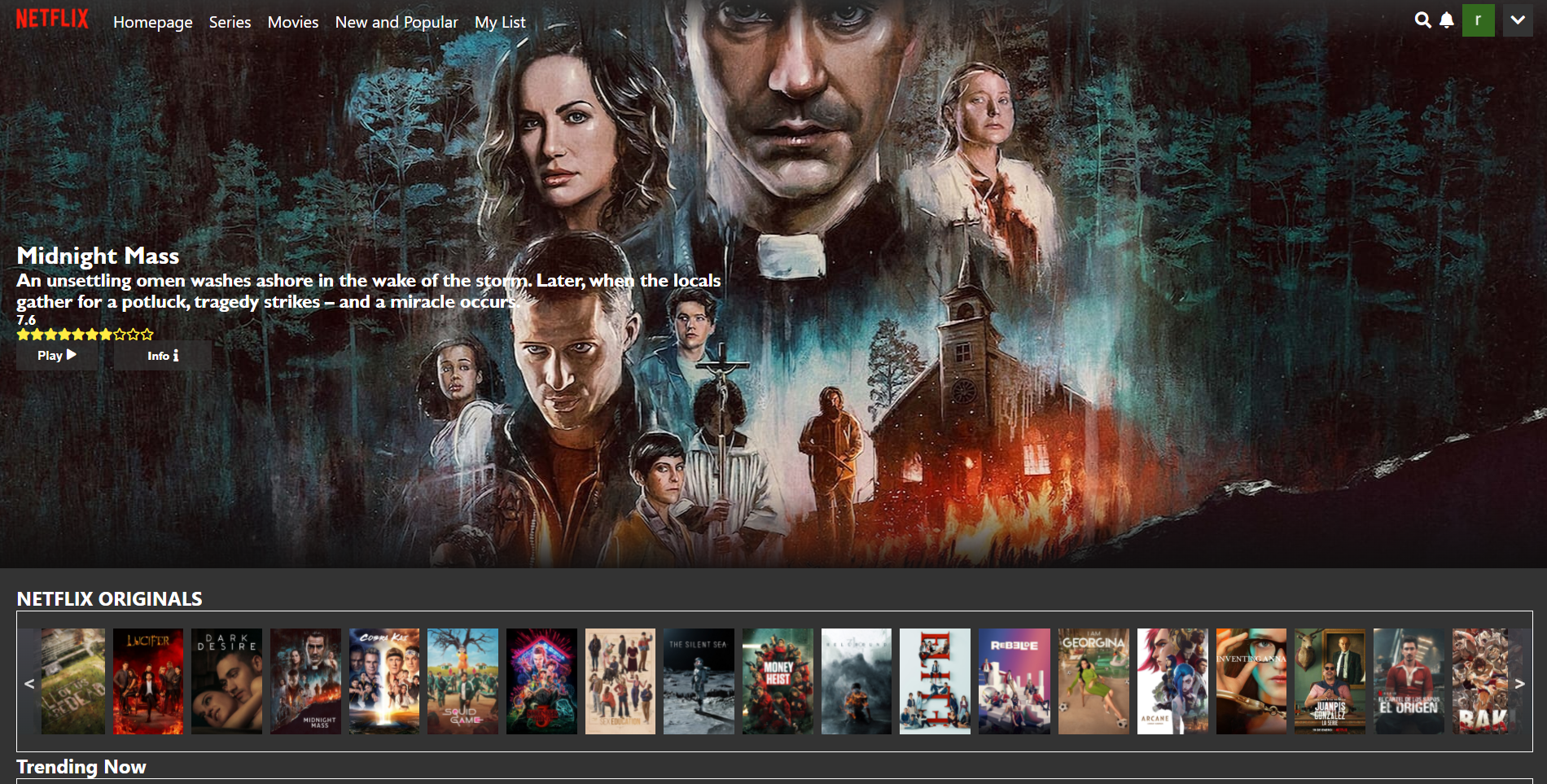 Clon Netflix, captura 1