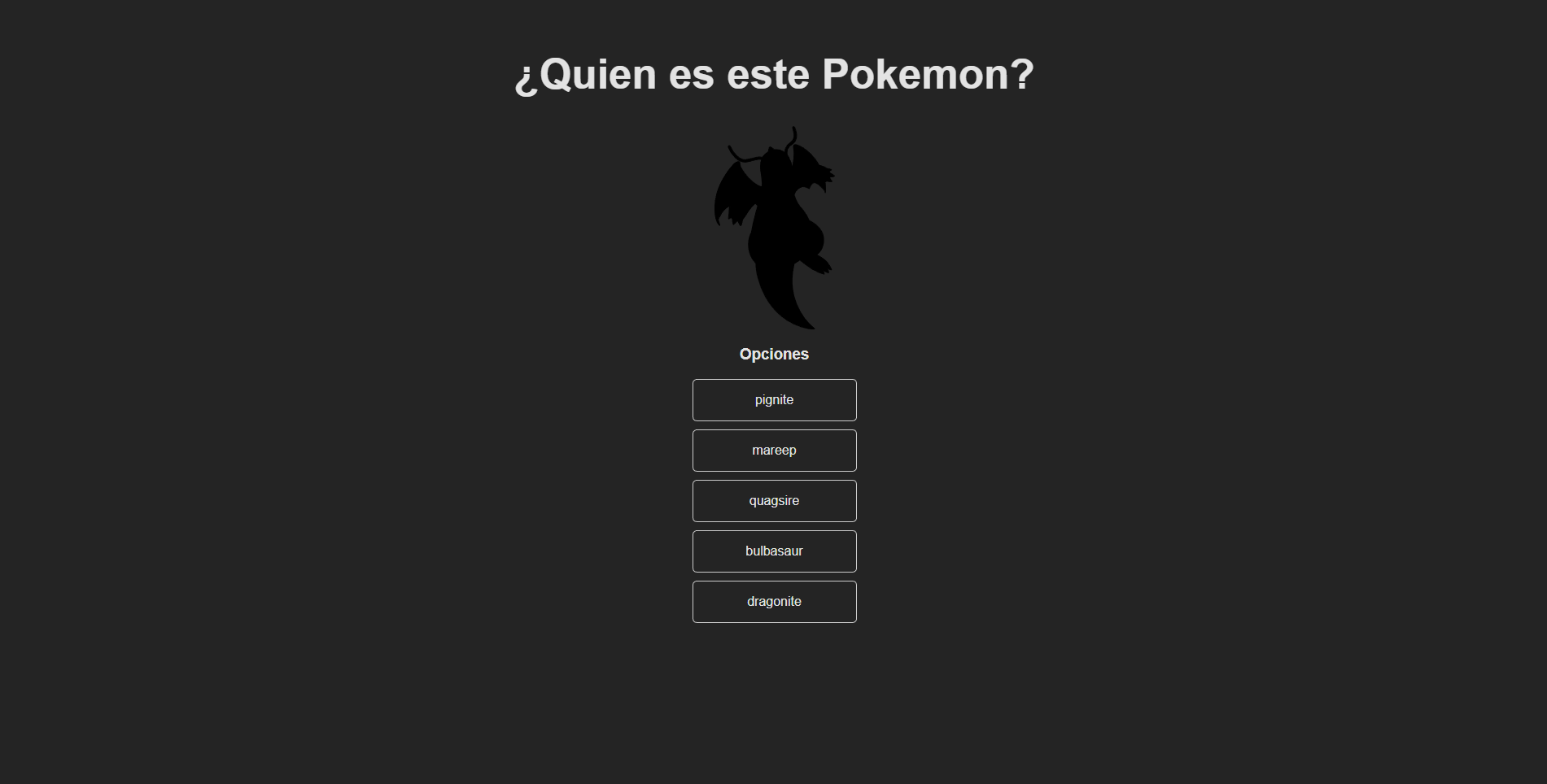 Pokemon App Vue, captura 1