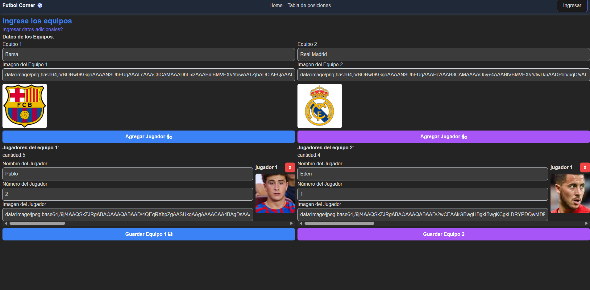 Futbol App, captura 1