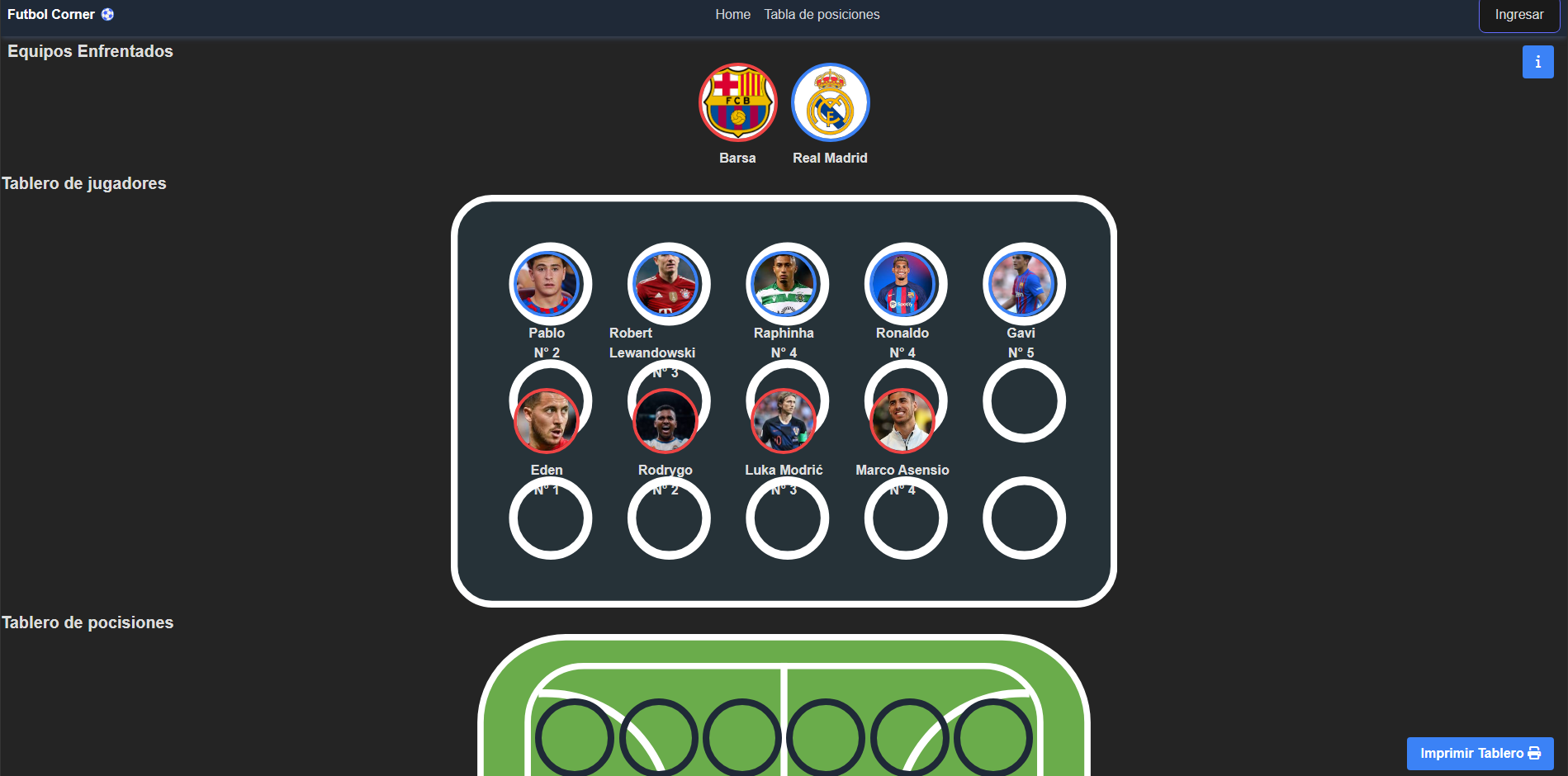 Futbol App, captura 2