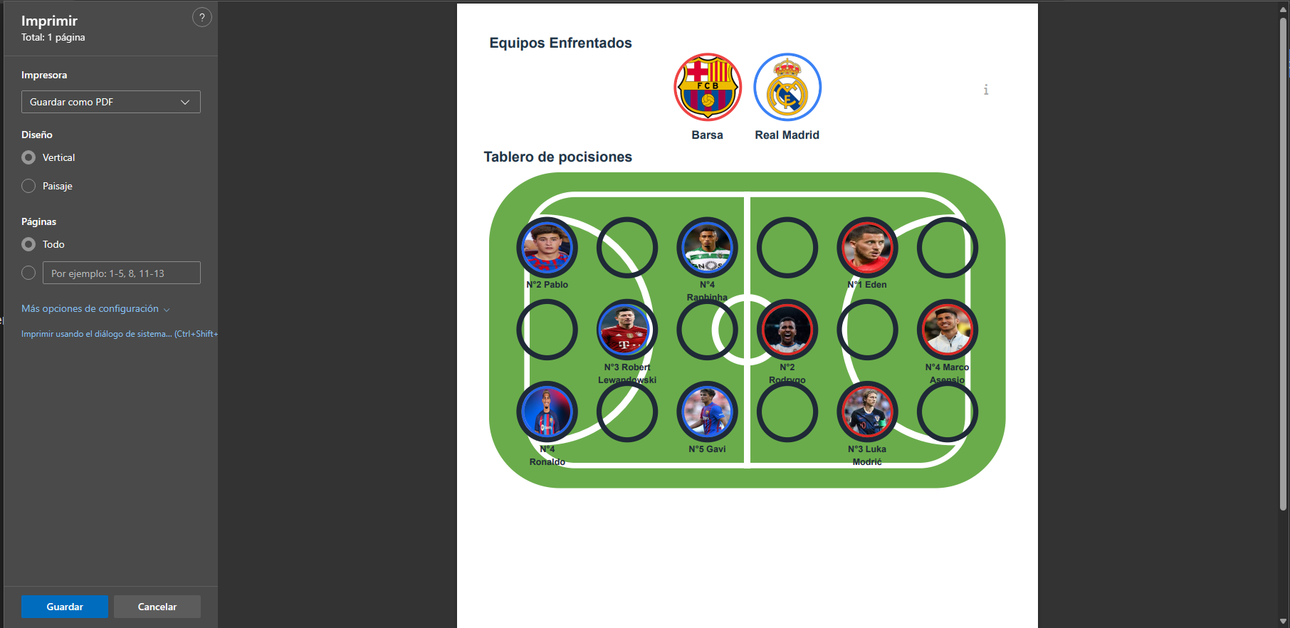 Futbol App, captura 4