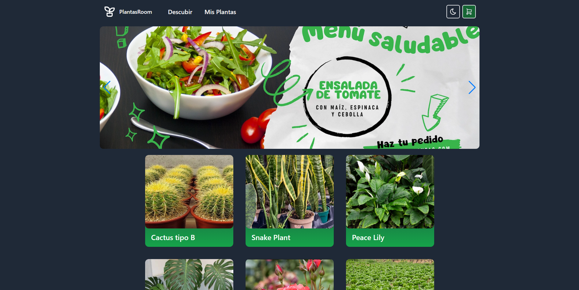 Garden App Vue, captura 1
