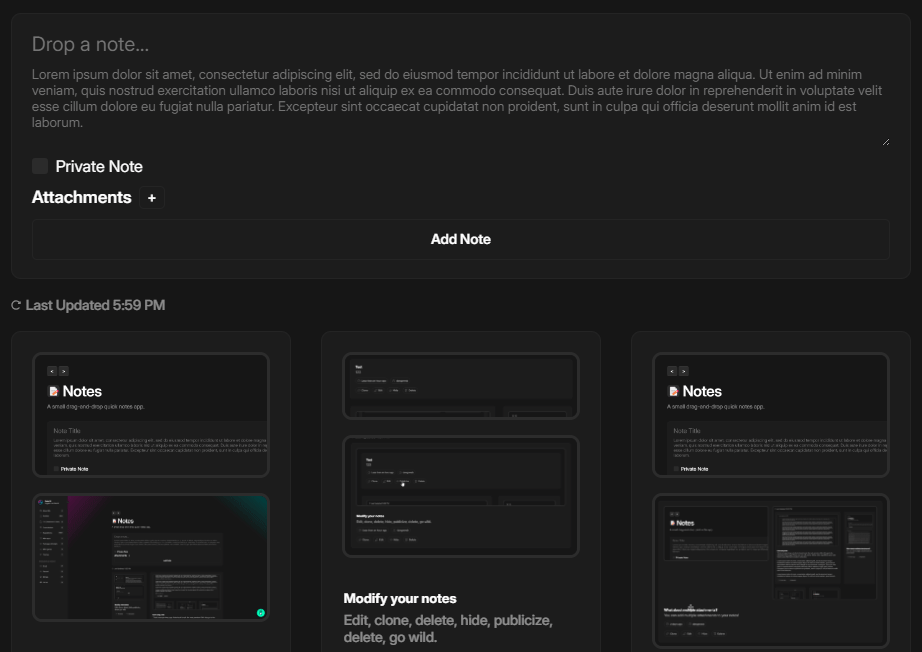 Notes Website