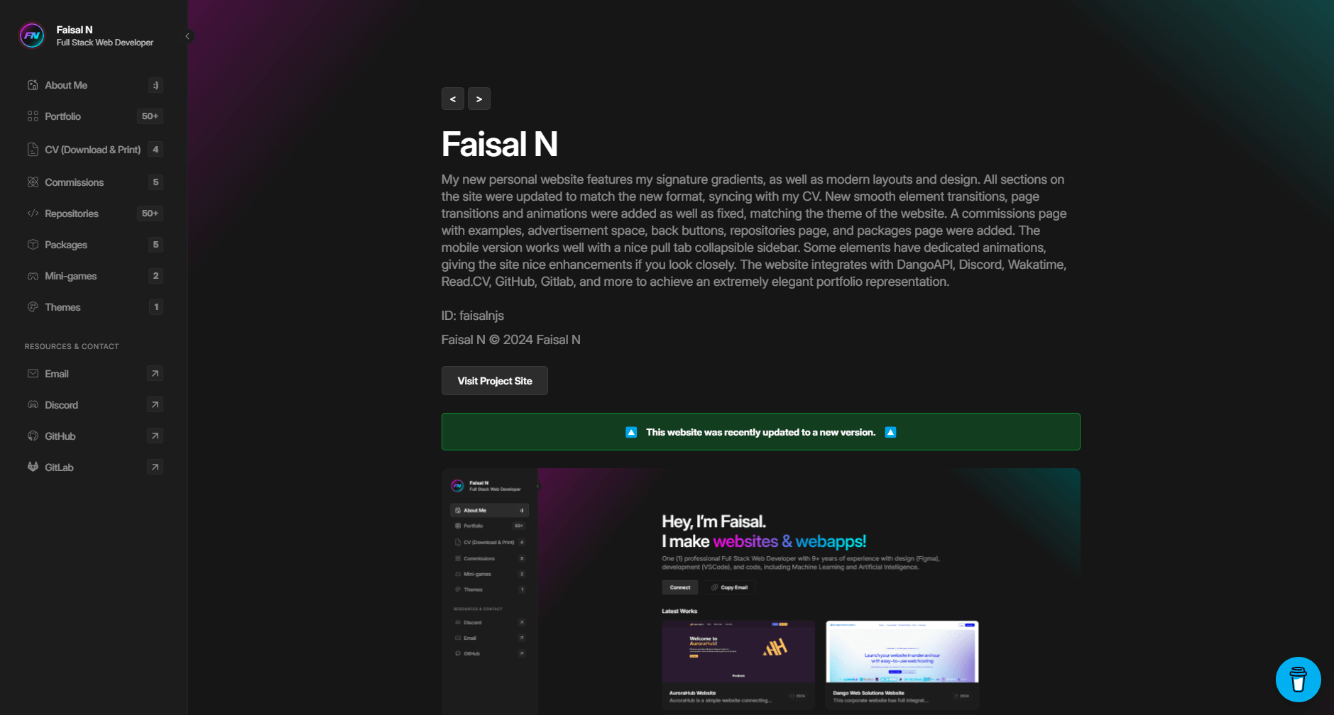 Faisal N Website