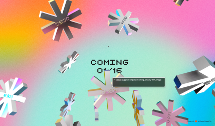 A screenshot of a website displaying "Coming 1/16" on a gradient like background with Screen Reader open and displaying the same text.