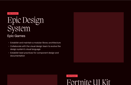 Website design mockup highlighting work experience