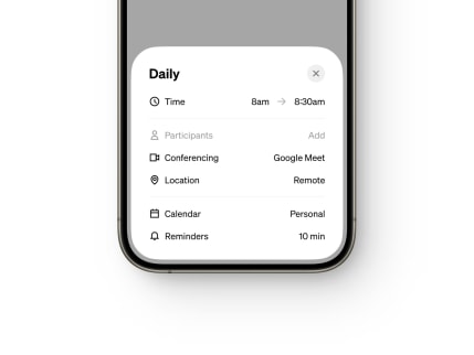 Calendar event modal ui using Saman Icons