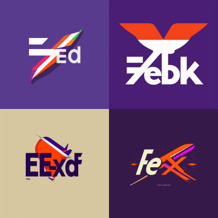 Four poor attempts from Midjourney to draw the FedEx logo