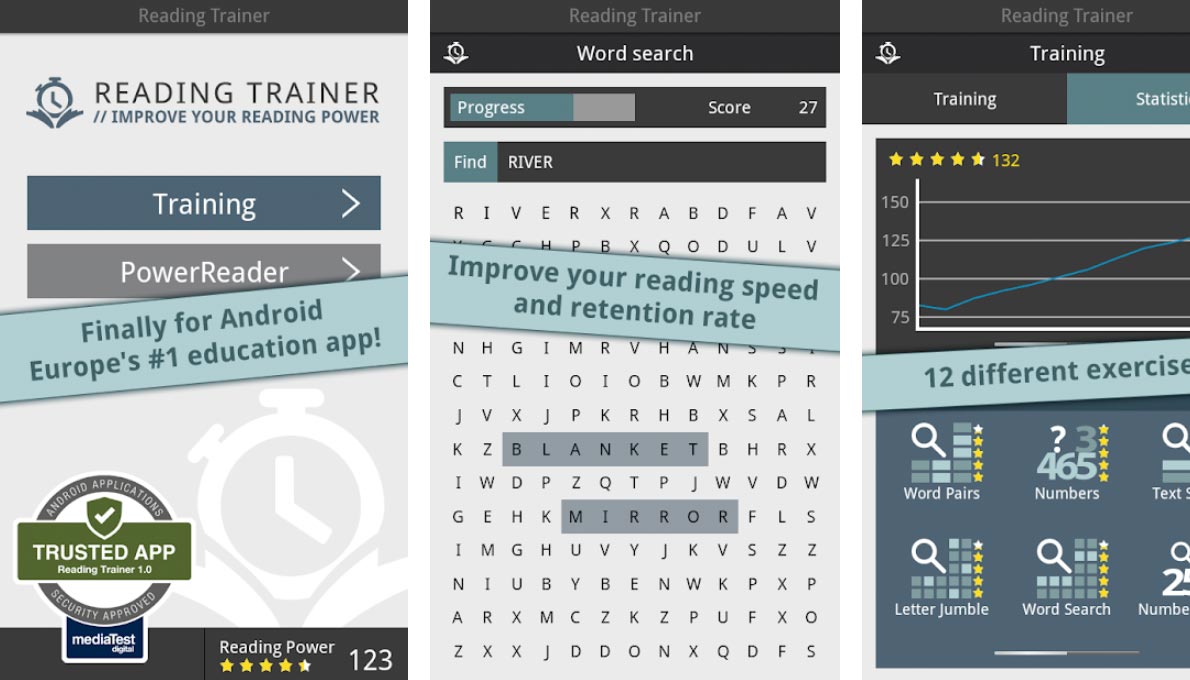Readingtrainer Android, Google Play app