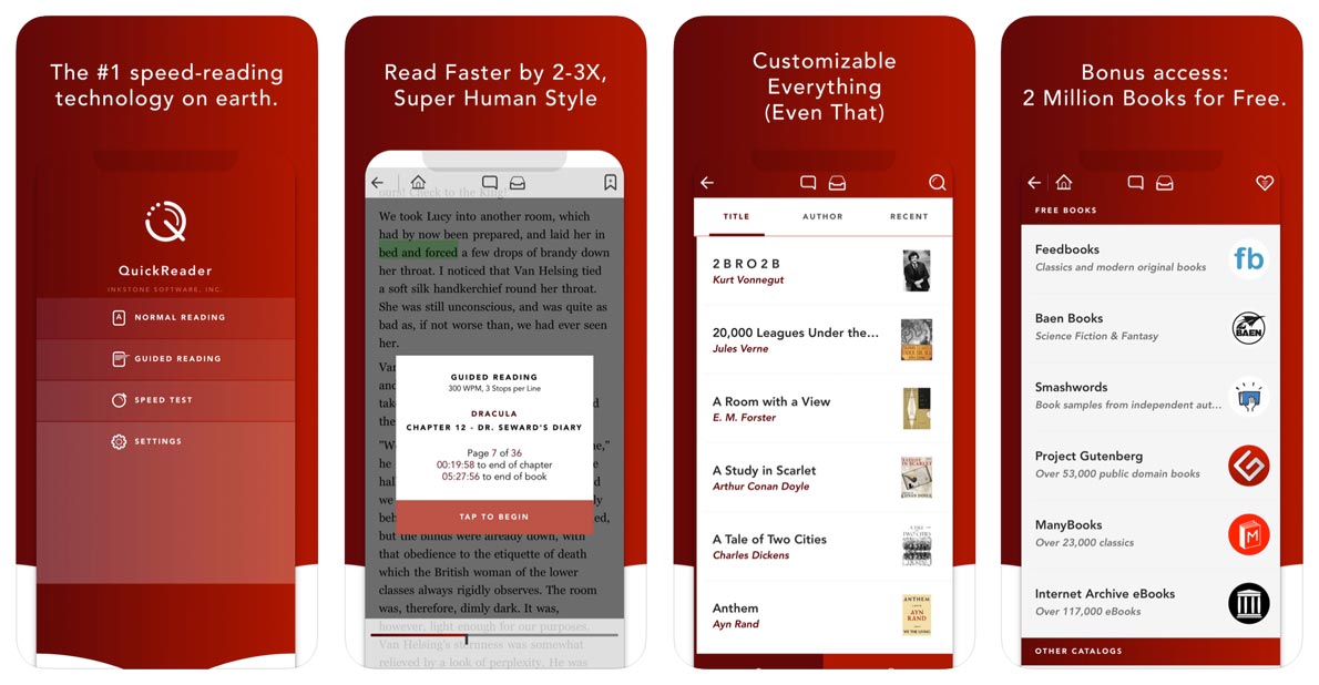 Speedreading Android, Google Play app