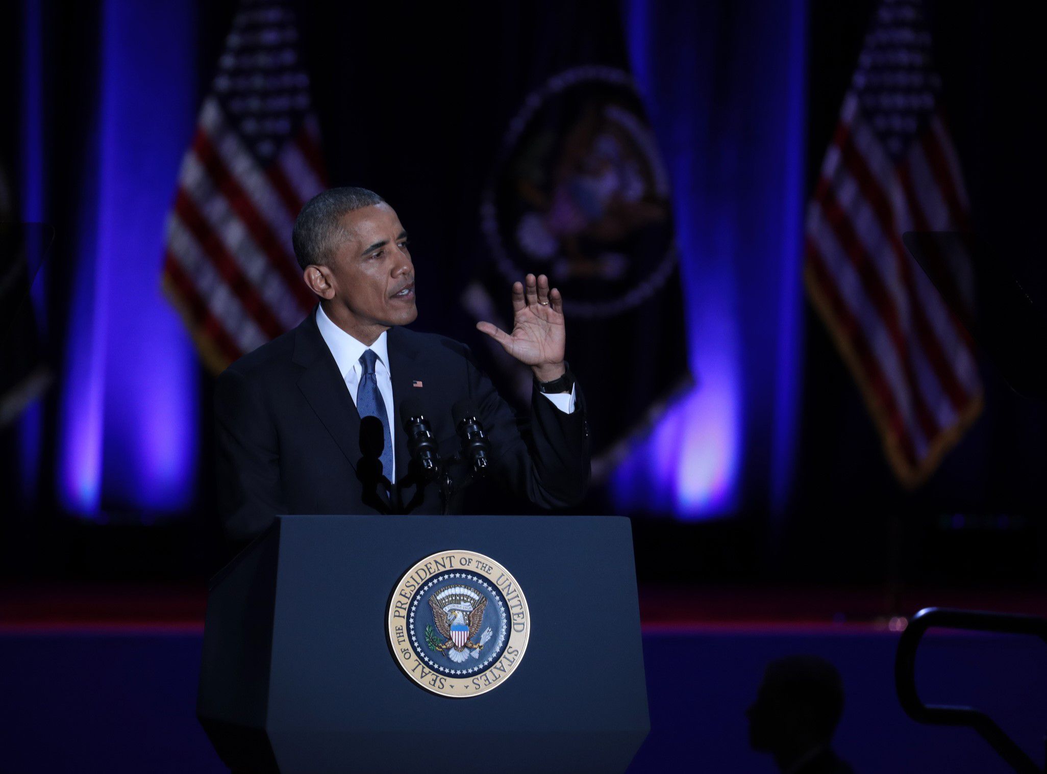 US President Barack Obama delivers his farewell address