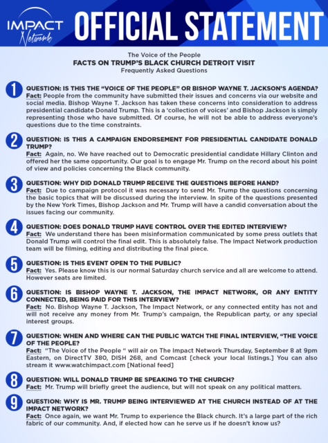 Impact Network statement