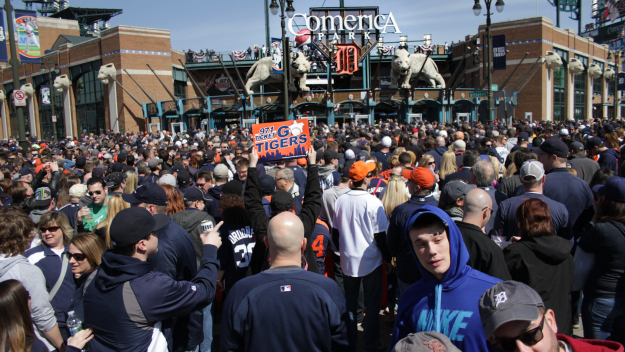 97.1 The Ticket's 2014 Opening Day Block Party on Monday, April 31st 2014 (Photo by Steve Wiseman / CBS Detroit)