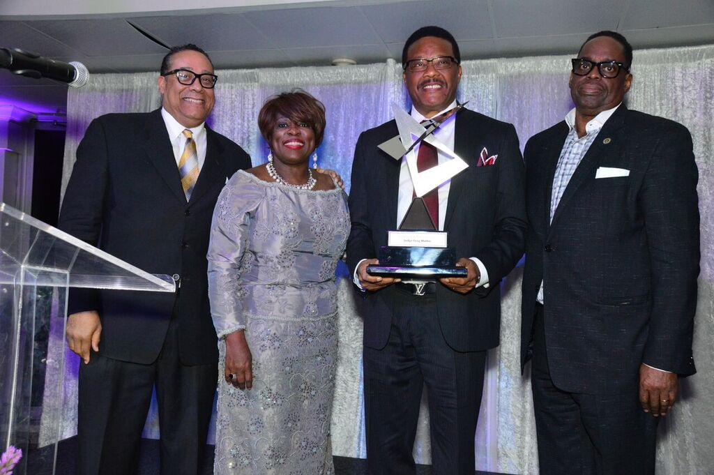 Wayne County Sheriff Benny Napoleon, WCHB radio personality and DIM founder Mildred Gaddis, 'Man of the Year; Judge Greg Mathis and UAW Vice President Jimmy Settles