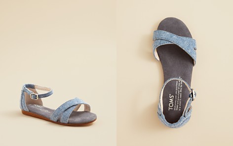 TOMS Girls' Chambray Correa Ankle Strap Sandals - Toddler, Little Kid, Big Kid $16.50 @ Bloomingdales.com