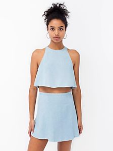The Denim Lulu Crop $42 & The Denim Lulu Mini Skirt $46 at American Apparel.com